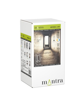 MERIBEL * APLIQUE GRAFITO LED SOLAR/SENSOR 3000K